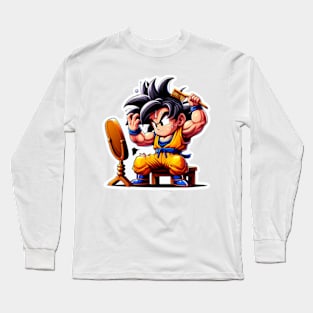 Goku style his super saiyan hair Long Sleeve T-Shirt